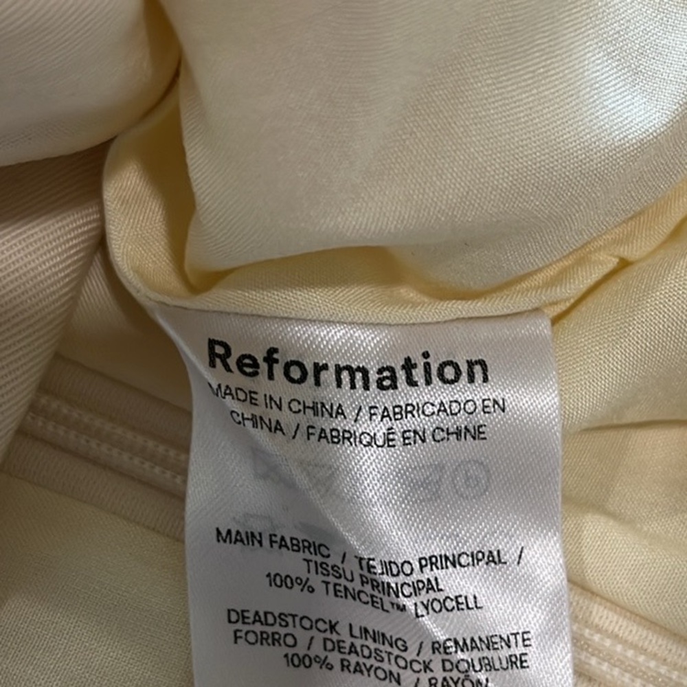 Reformation Ivory Sculpted Waist Button-Front Blouse - Picture 6 of 7